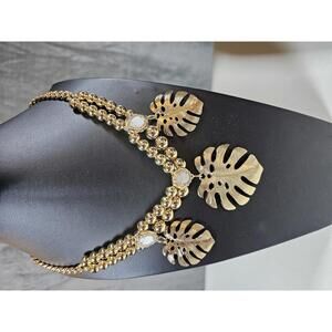 Lily Pulitzer Statement Necklace with Leaf Accents